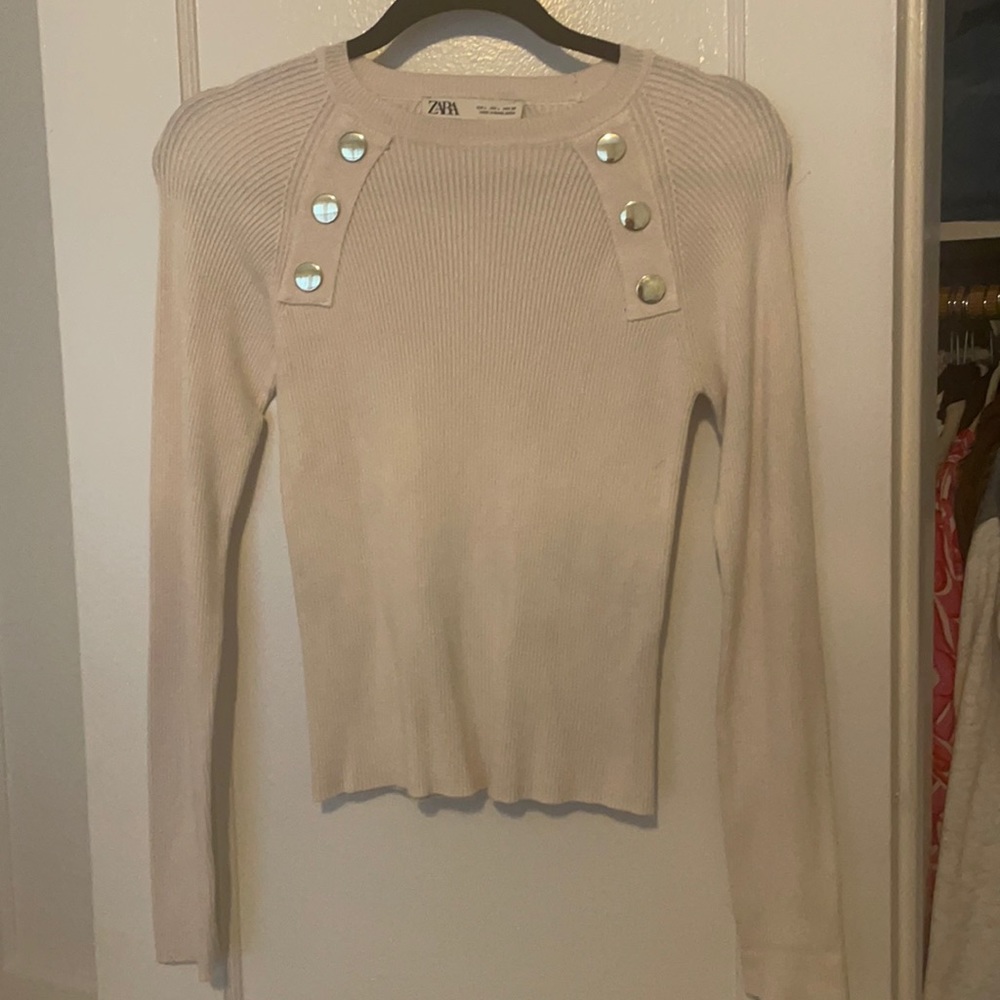 White crop Zara sweater